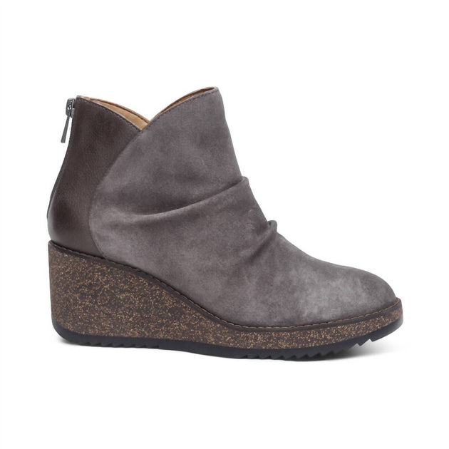 Aetrex Kara Ankle Wedge Boot Grey US 7 3
