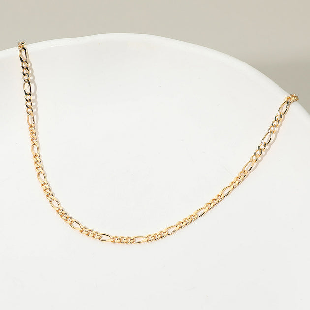 FASHNZFAB Classic Figaro Chain Necklace Gold One Size 2