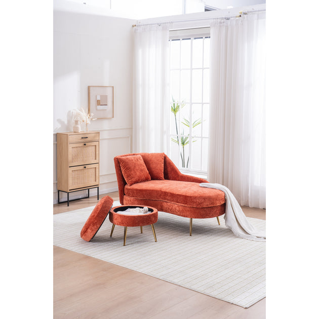 Streamdale 58" Indoor Chenille Chair with Left Armrest Gray 6