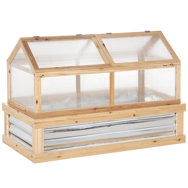 Hivvago Wooden Elevated Planter Natural 2