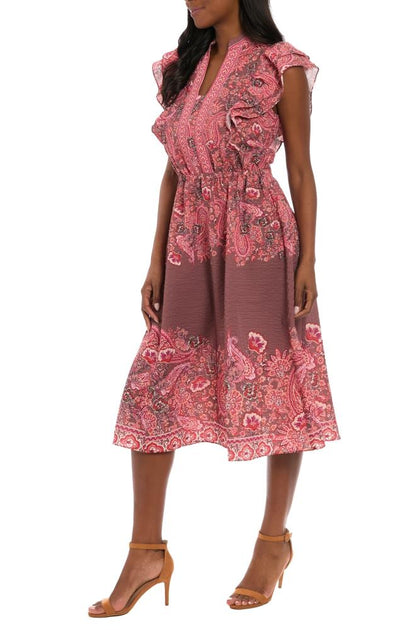 TRUEDAMES Midi A-Line Dress Pink Large 3