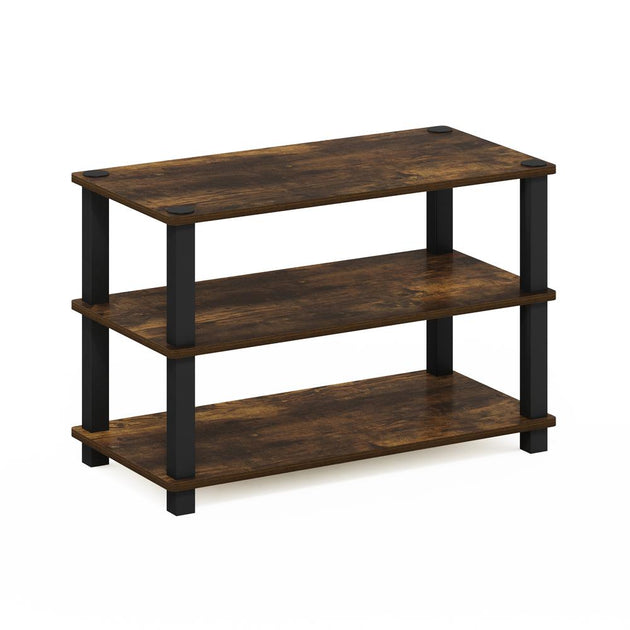 Furinno Turn-S-Tube Shoe Rack Amber Pine/Black 2