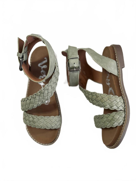 Very G Sylvie Braided Sandal Green US 8.5 3