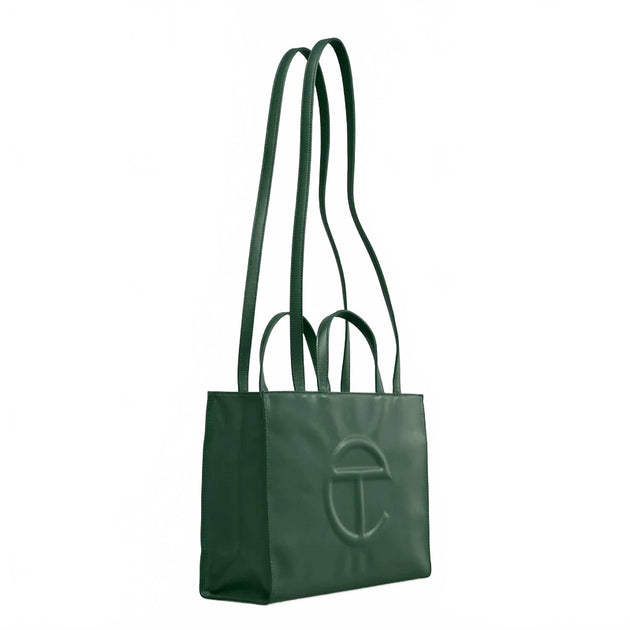 Telfar Unisex Medium Shopping Bag In Dark Olive | ShopSimon