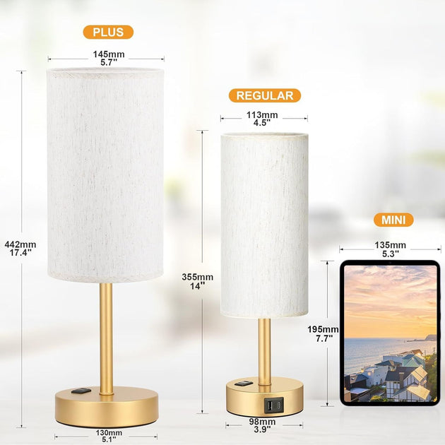 KAYESTYLE Touch Table Lamp Cream 17.4inch 4