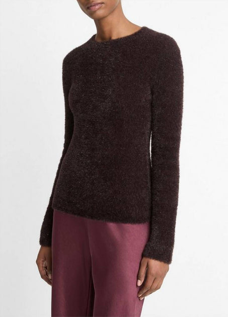 Vince Metallic Eyelash Pullover Sweater Red XS 2