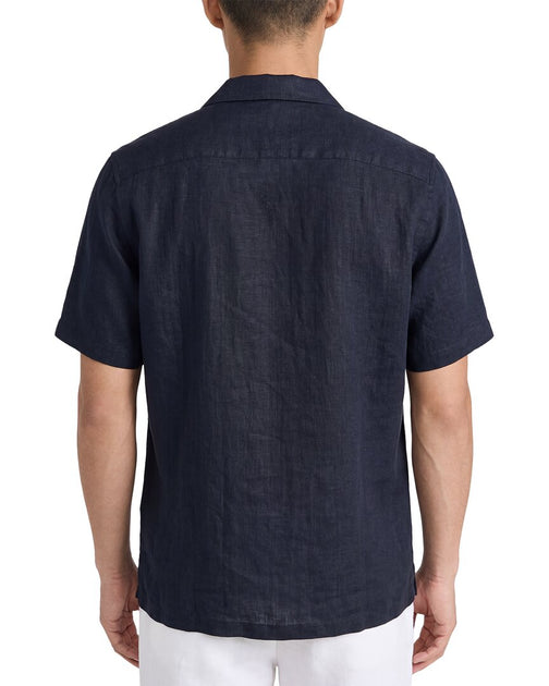 Theory Daze Precise Linen Shirt Blue Small 3