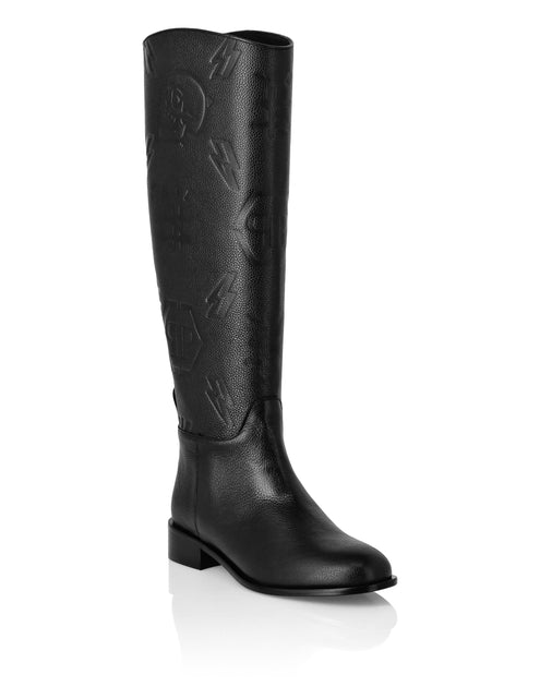 Philipp Plein Leather Mid Boots Black EU 41 2