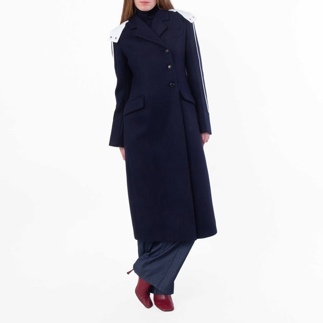 Salvatore Ferragamo Double-Breasted Wool Coat Blue US 10 2