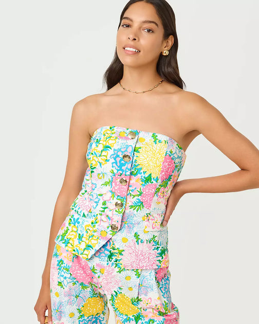 Lilly Pulitzer Danneel Strapless Top Multi US 16 2