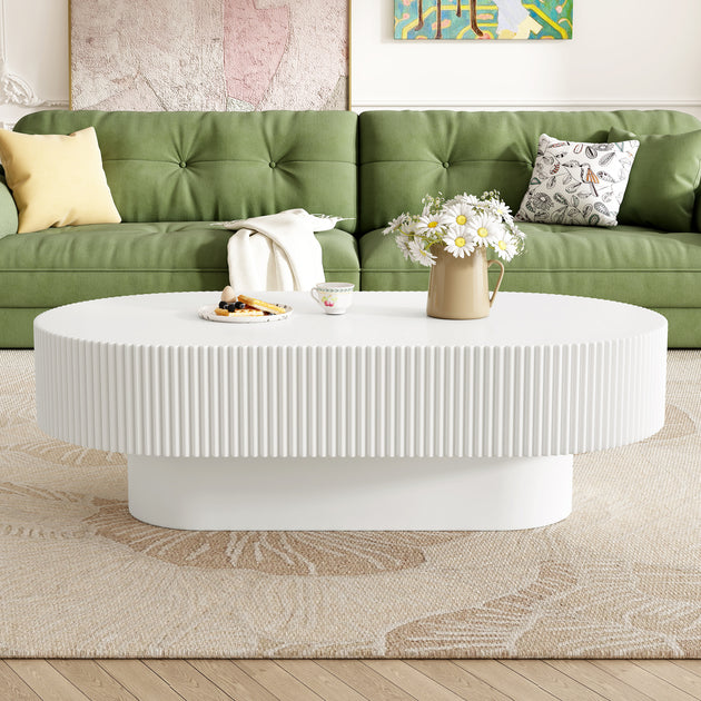 Streamdale Oval Coffee Table Cream 2