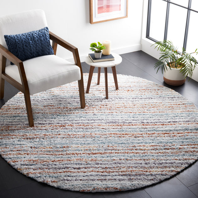 Safavieh Berber Shag Teppich, Blau Rost / Elfenbein 4