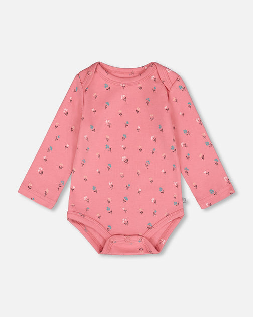 Deux par Deux Organic Cotton Long Sleeve Romper Pink Floral 0-3 Months 2