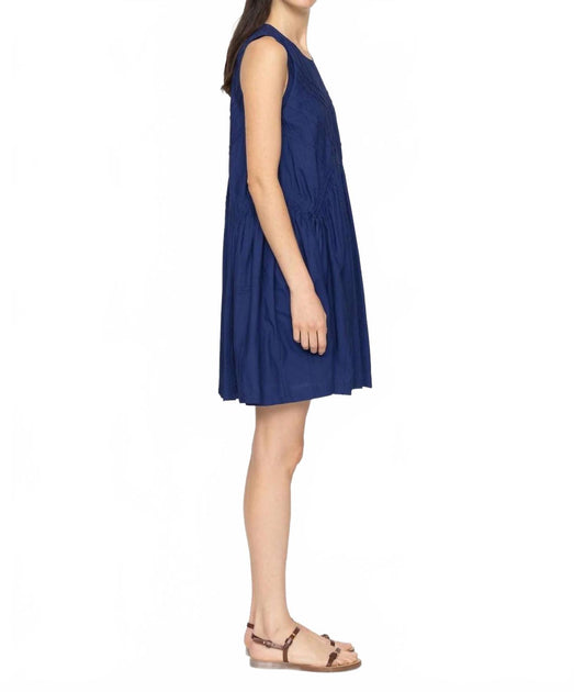 SEA Camden Tunic Mini Dress Blue Medium 4