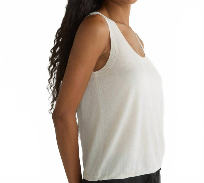 Bella Dahl Sleeveless Scoop Neck Knit Tank Beige Large 3