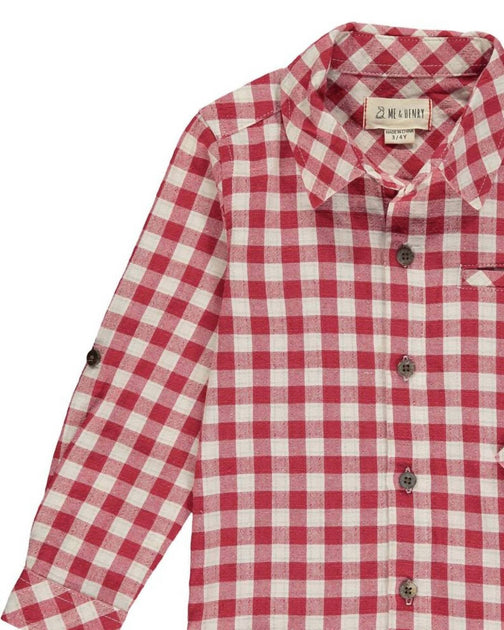 ME & HENRY Plaid Woven Shirt Red Medium 3