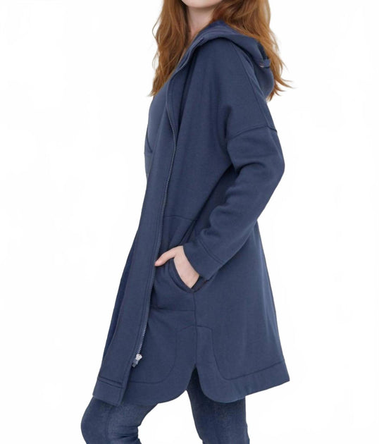 mono b Cozy Comfort Zip Up Hoodie Jacket Blue Large 3