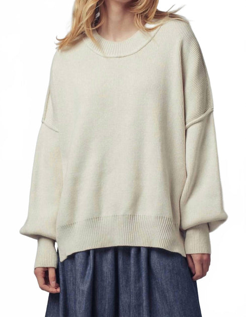 Vine & Love Kamsi Crewneck Sweater White Large 2