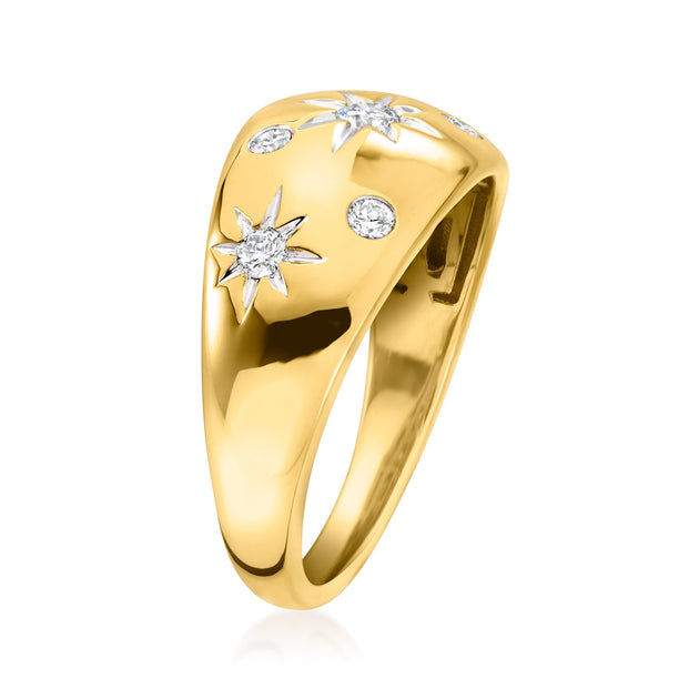 Ross-Simons Scattered Lab-Grown Diamond Star Ring Silver US 9 4
