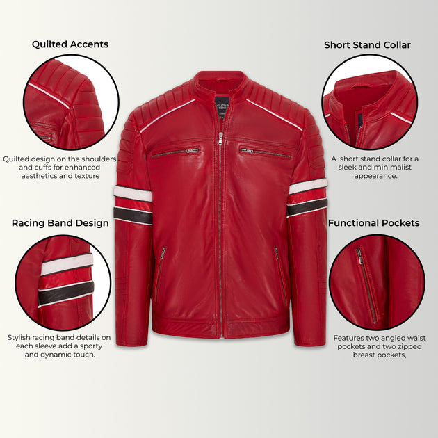 Infinity Brevik Biker Jacket Red Medium 3
