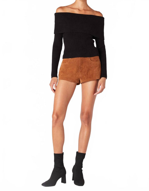 BLANKNYC Off The Shoulder Knit Top Black XS 2