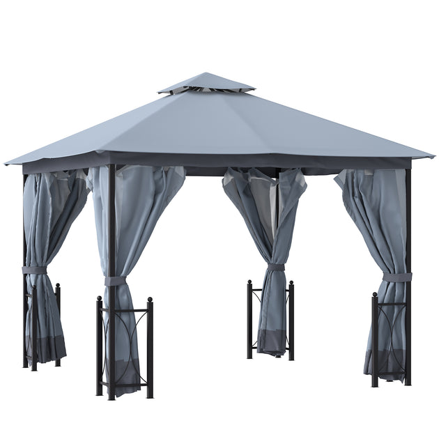 Hivvago Garden & Patio 13' x 11' Gazebo Gray 2