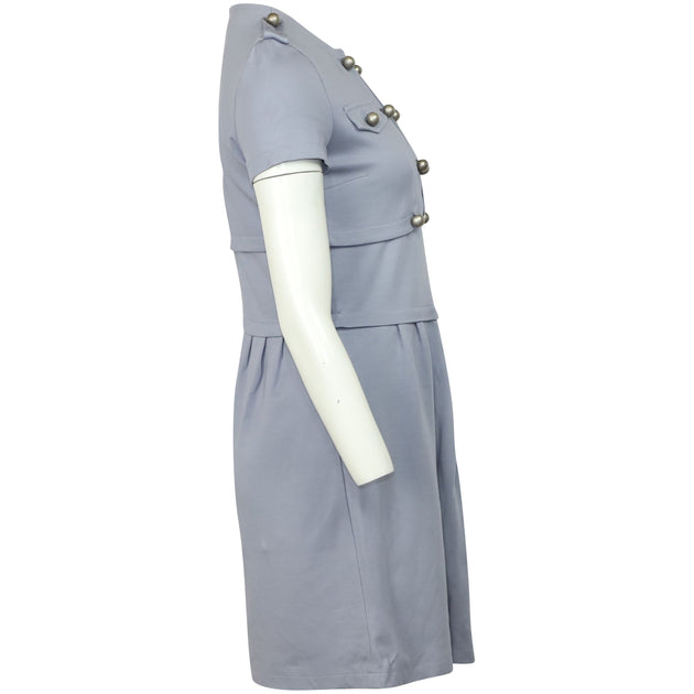 Moschino Cheap and Chic Button-Detailed Dress Grey US 8 4