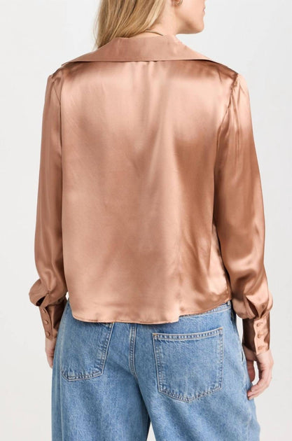 L'Agence Lotus Cowl Neck Top Pink Medium 4