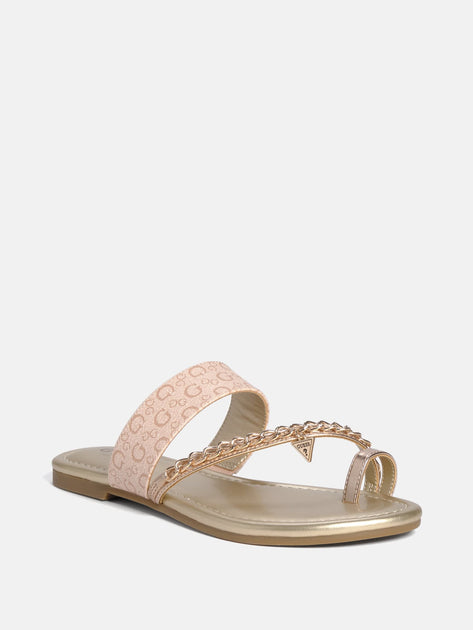Guess Factory Levvia Chain Sandals White US 9 2