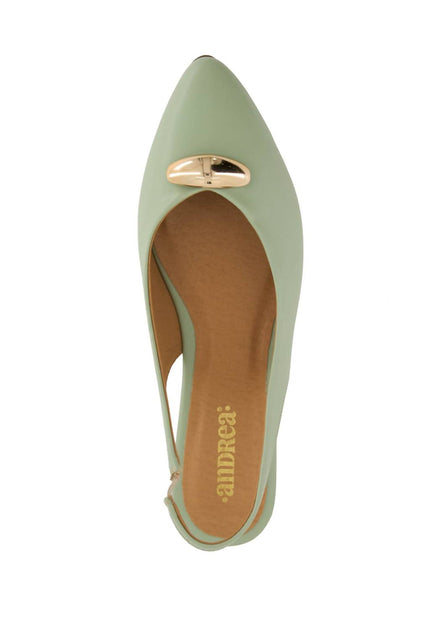 Andrea Pointed Toe Slingback Ballet Flats Green US 8 4