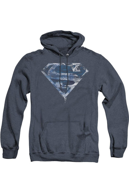 Gildan Superman Water Shield Hoodie Blue Medium 2