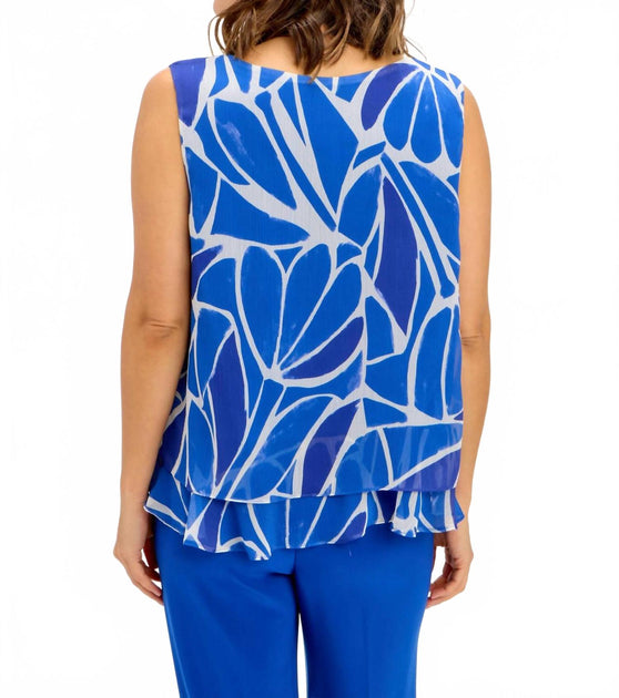 Frank Lyman Layered V-Neck Top Blau US 10 4