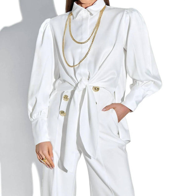Cristina Sabatini Alessia Blouse White Size XL 2