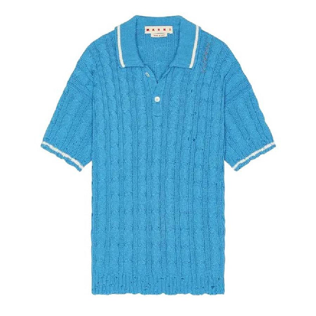 Marni Polo Manches Courtes Bleu Azur US 40 2