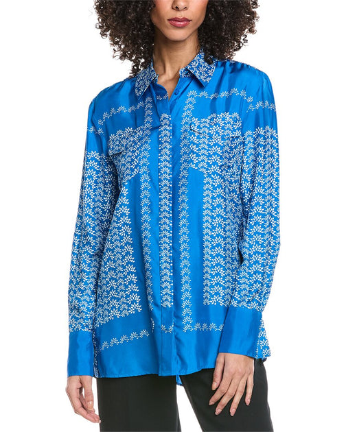 Toccin Annika Button Down Shirt Blue US 6 2