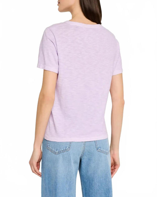 Veronica Beard Carla Cotton Crewneck Tee Violet Medium 3