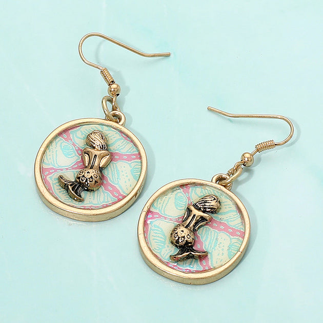 FASHNZFAB Mermaid Dangle Earrings Silver 3