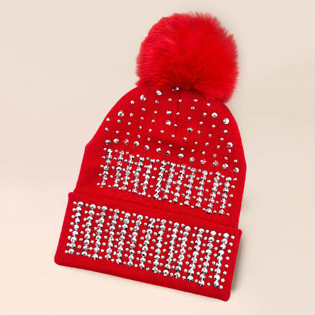 FASHNZFAB Pom Pom Beanie Hat Black 5