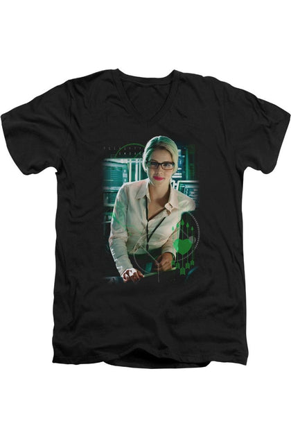 Gildan Arrow Felicity Smoak V-Neck T-Shirt Black Medium 2