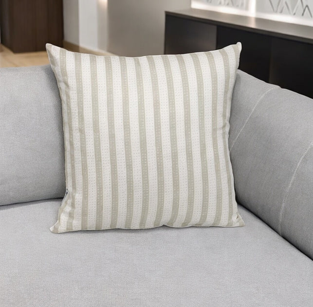 Hivvago Throw Pillow Taupe/White 16in 2
