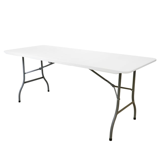 Elama 6 Foot Plastic Folding Table White 2