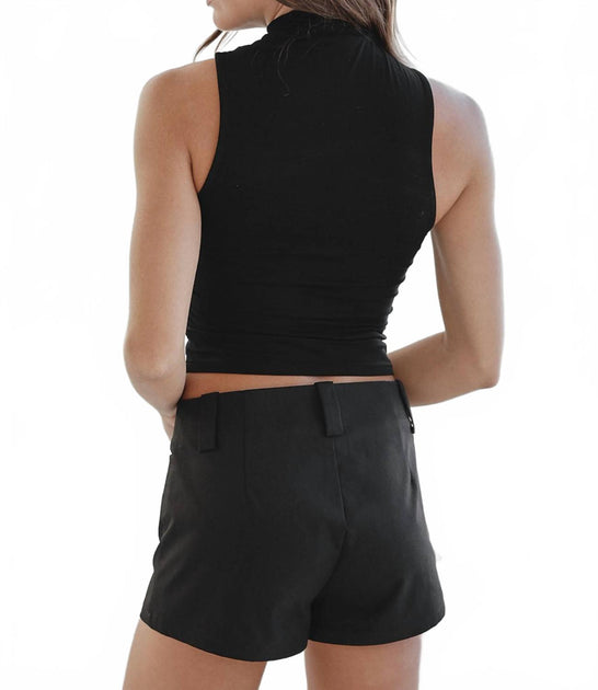 Beige Botany High Neck Ring Top Schwarz Large 3