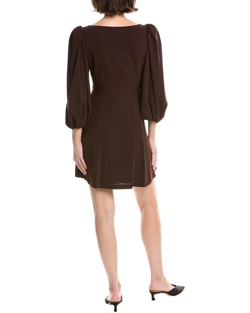 Rebecca Taylor Crepe Mini Dress Brown US 4 3