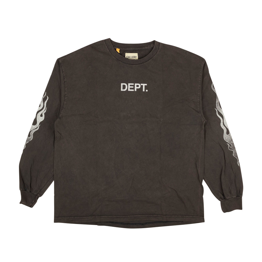 トップス GALLERY DEPT. / Longsleeve Tee 2XL Gallery Dept. Flames Logo Long Sleeve T-shirt - Gray | ShopSimon