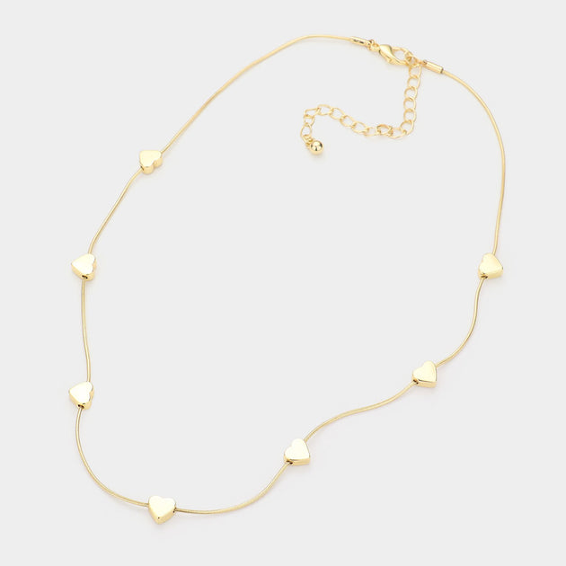 FASHNZFAB Collier Métal à Motif Coeur Noir Taille Unique 4