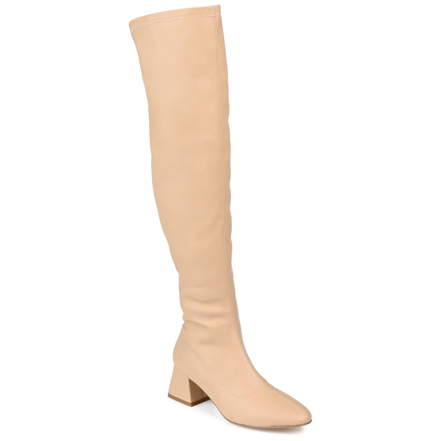 Journee Collection Melika Over-the-Knee Boot Beige US 6.5 2