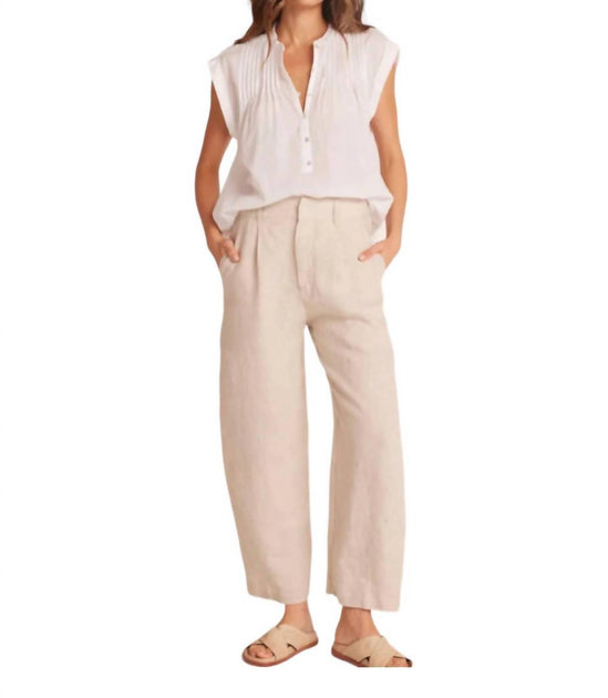 Bella Dahl Relaxed Pleat Front Trouser Beige Large 2