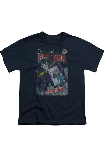Gildan Batman #251 Distressed Youth T-Shirt Blue Medium 2