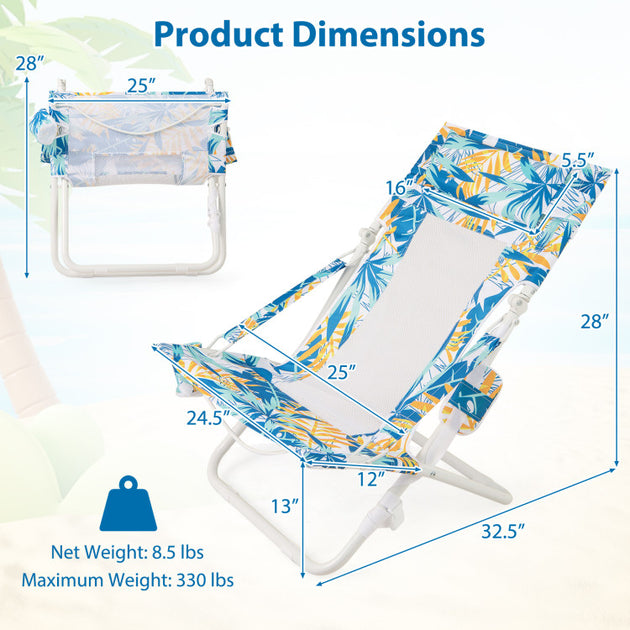Hivvago Folding Low Beach Chair 5