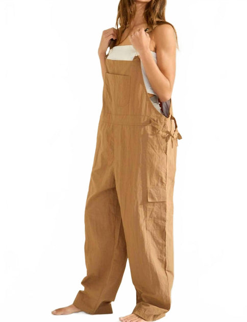 BUCKETLIST Parachute Overalls Jumpsuit Brown Large 3
